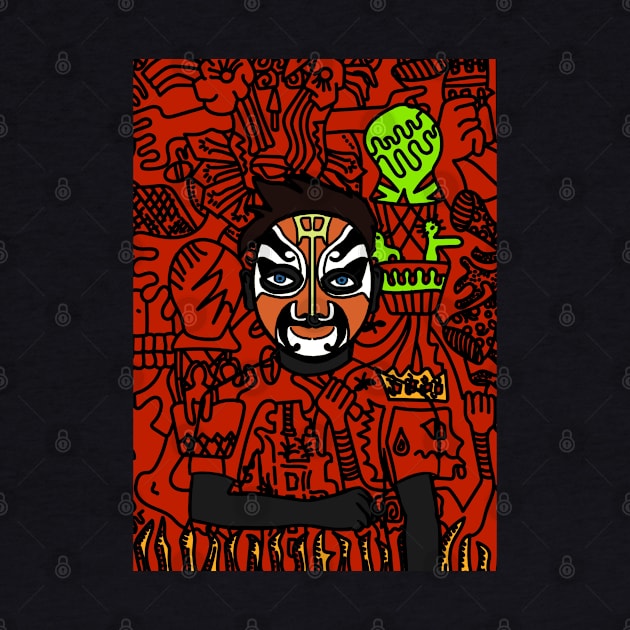 Uncover NFT Character - MaleMask Doodle with Chinese Eyes on TeePublic by Hashed Art